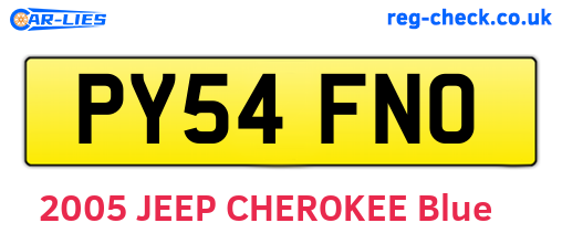 PY54FNO are the vehicle registration plates.