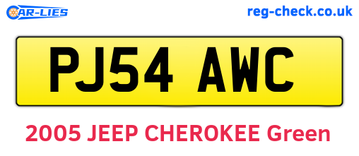 PJ54AWC are the vehicle registration plates.