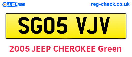 SG05VJV are the vehicle registration plates.