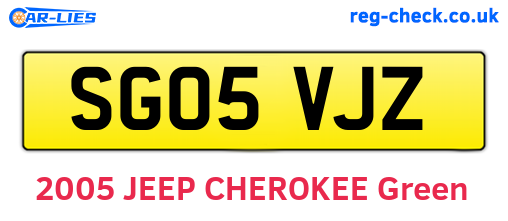 SG05VJZ are the vehicle registration plates.