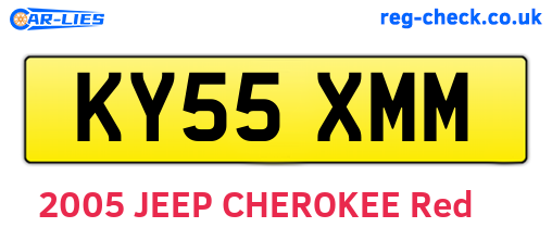 KY55XMM are the vehicle registration plates.