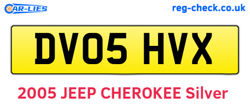 DV05HVX are the vehicle registration plates.