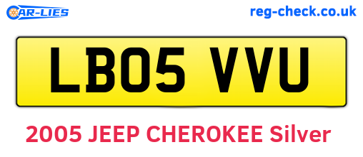 LB05VVU are the vehicle registration plates.