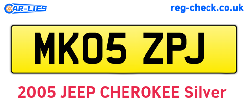 MK05ZPJ are the vehicle registration plates.