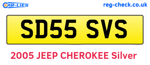 SD55SVS are the vehicle registration plates.
