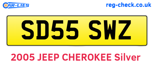 SD55SWZ are the vehicle registration plates.