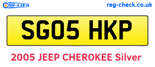 SG05HKP are the vehicle registration plates.
