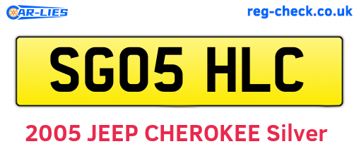 SG05HLC are the vehicle registration plates.