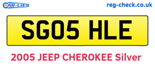 SG05HLE are the vehicle registration plates.