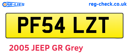 PF54LZT are the vehicle registration plates.