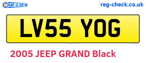 LV55YOG are the vehicle registration plates.
