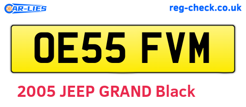 OE55FVM are the vehicle registration plates.