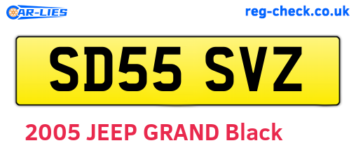 SD55SVZ are the vehicle registration plates.