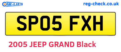 SP05FXH are the vehicle registration plates.