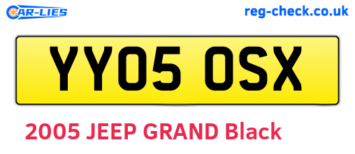 YY05OSX are the vehicle registration plates.