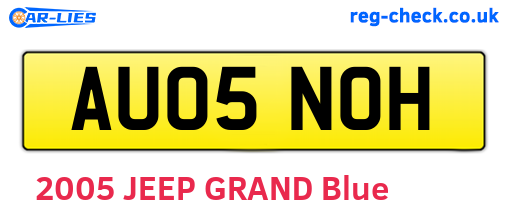AU05NOH are the vehicle registration plates.