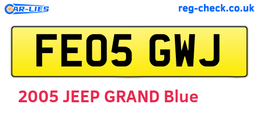 FE05GWJ are the vehicle registration plates.