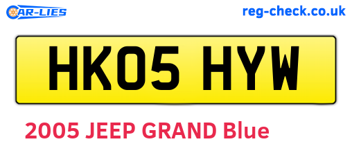 HK05HYW are the vehicle registration plates.