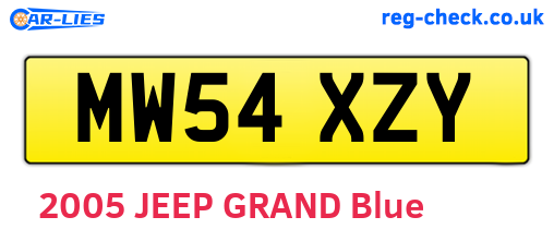 MW54XZY are the vehicle registration plates.