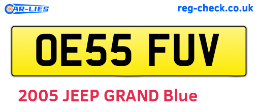 OE55FUV are the vehicle registration plates.