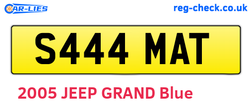 S444MAT are the vehicle registration plates.