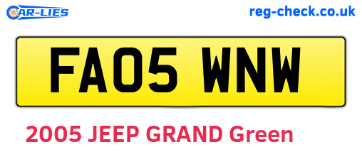 FA05WNW are the vehicle registration plates.