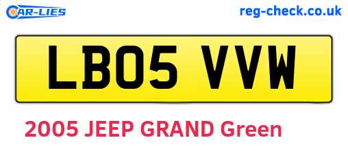 LB05VVW are the vehicle registration plates.