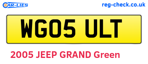 WG05ULT are the vehicle registration plates.