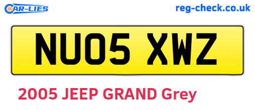NU05XWZ are the vehicle registration plates.