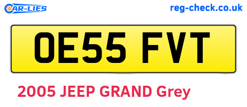 OE55FVT are the vehicle registration plates.