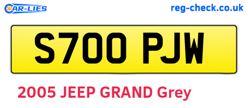 S700PJW are the vehicle registration plates.