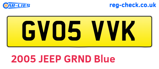 GV05VVK are the vehicle registration plates.