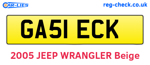 GA51ECK are the vehicle registration plates.