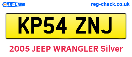 KP54ZNJ are the vehicle registration plates.