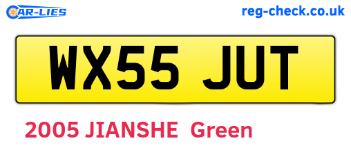 WX55JUT are the vehicle registration plates.