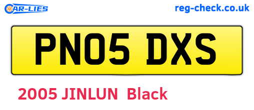 PN05DXS are the vehicle registration plates.