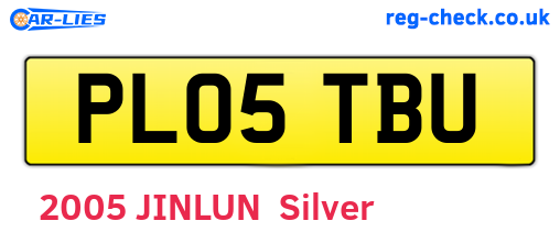 PL05TBU are the vehicle registration plates.