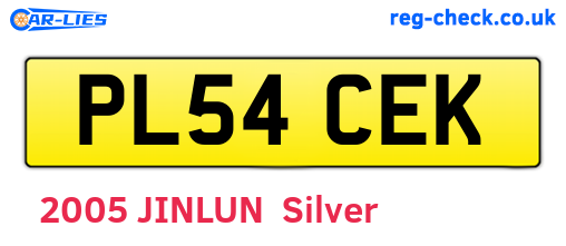PL54CEK are the vehicle registration plates.