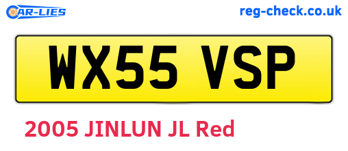WX55VSP are the vehicle registration plates.