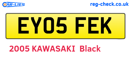 EY05FEK are the vehicle registration plates.