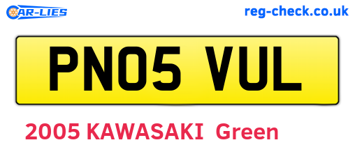 PN05VUL are the vehicle registration plates.
