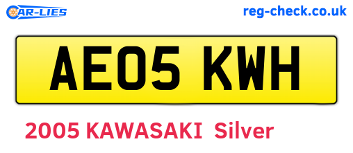 AE05KWH are the vehicle registration plates.