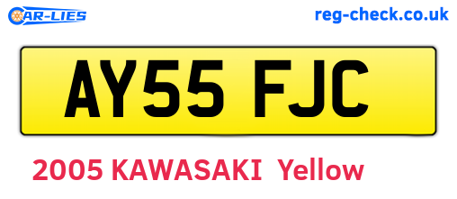 AY55FJC are the vehicle registration plates.