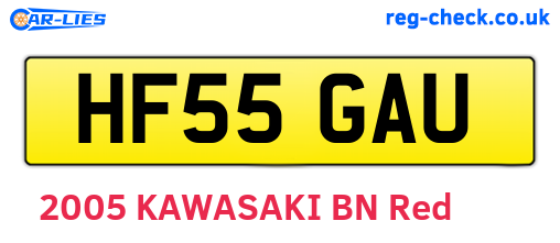 HF55GAU are the vehicle registration plates.