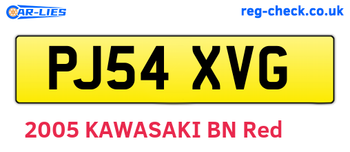 PJ54XVG are the vehicle registration plates.