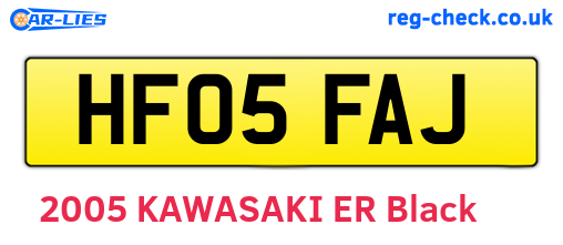 HF05FAJ are the vehicle registration plates.