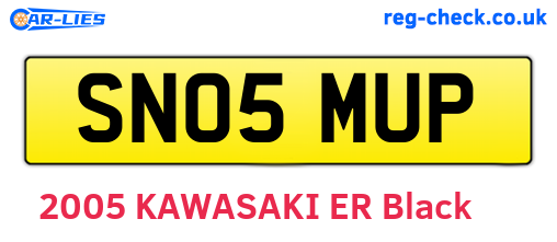 SN05MUP are the vehicle registration plates.