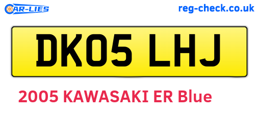 DK05LHJ are the vehicle registration plates.