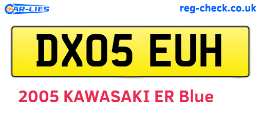 DX05EUH are the vehicle registration plates.