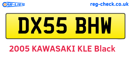 DX55BHW are the vehicle registration plates.
